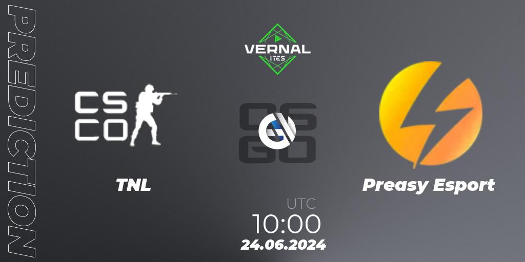 TNL - Preasy Esport: прогноз. 24.06.2024 at 10:00, Counter-Strike (CS2), ITES Vernal