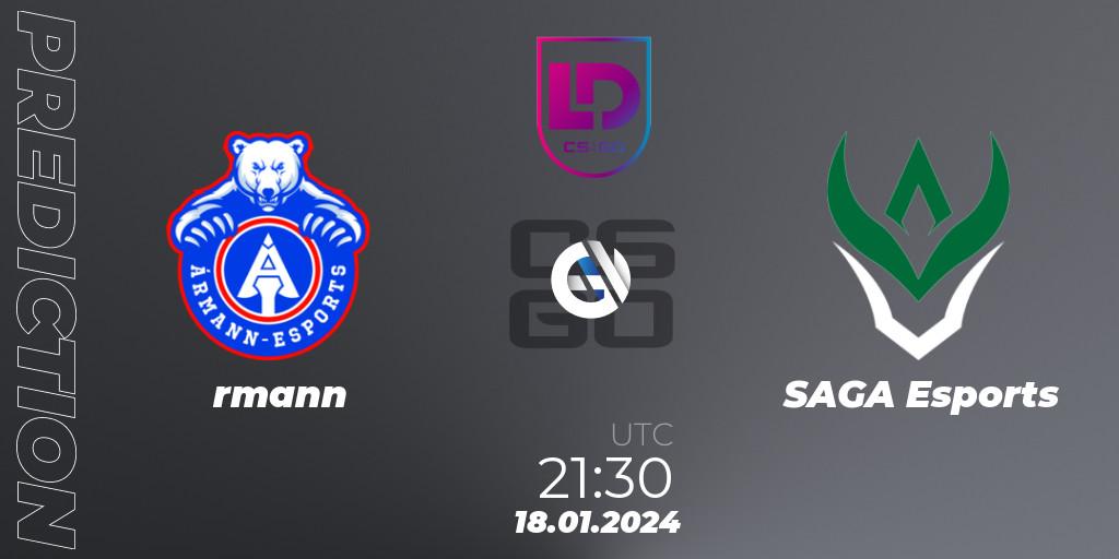 Ármann - SAGA Esports: прогноз. 18.01.24, CS2 (CS:GO), Icelandic Esports League Season 8: Regular Season