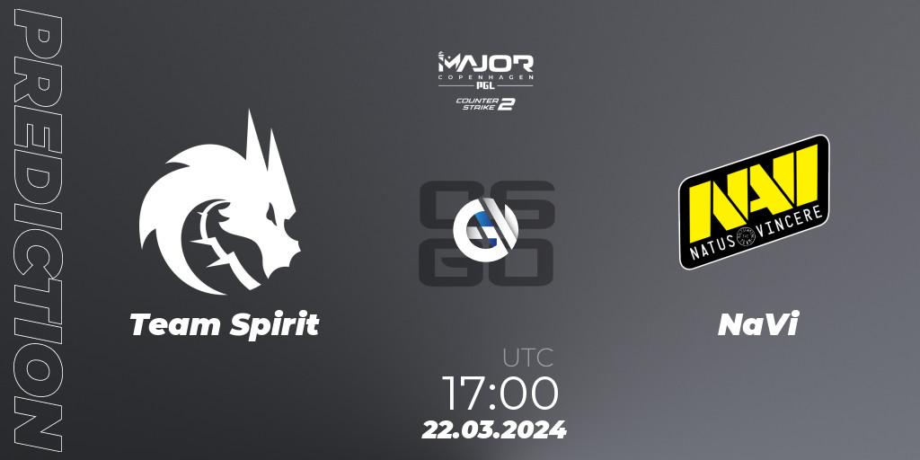 Team Spirit - NaVi: прогноз. 22.03.2024 at 16:30, Counter-Strike (CS2), PGL CS2 Major Copenhagen 2024