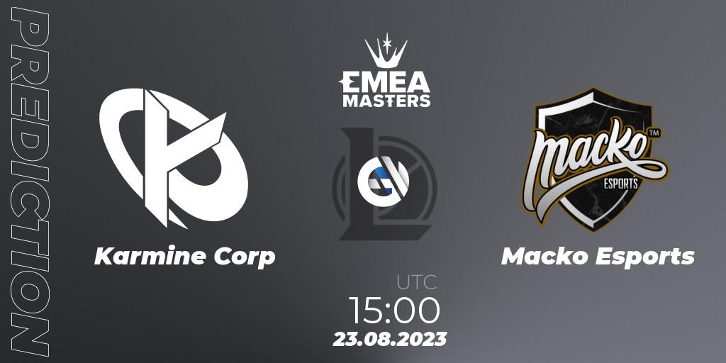 Karmine Corp - Macko Esports: прогноз. 23.08.2023 at 15:00, LoL, EMEA Masters Summer 2023