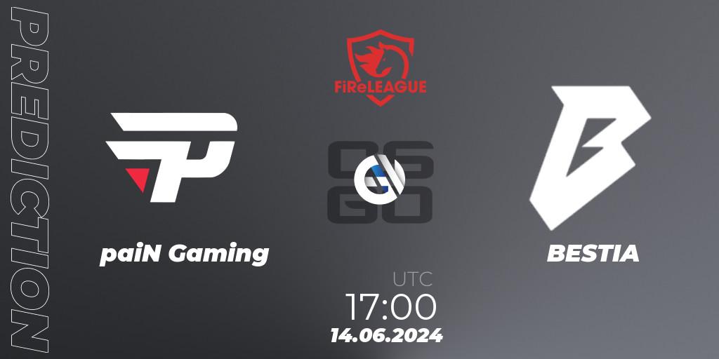 paiN Gaming - BESTIA: прогноз. 14.06.2024 at 17:00, Counter-Strike (CS2), FiReLEAGUE 2023 Global Finals