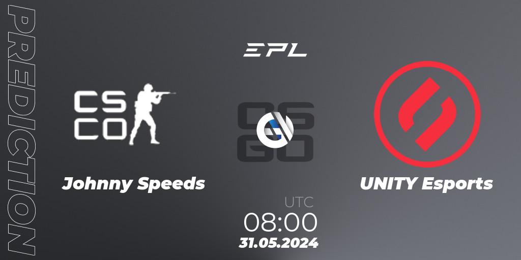 Johnny Speeds - UNITY Esports: прогноз. 31.05.2024 at 08:00, Counter-Strike (CS2), European Pro League Season 16