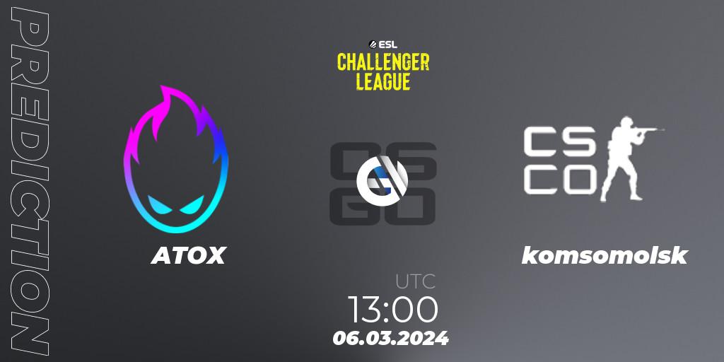 ATOX - komsomolsk: прогноз. 06.03.2024 at 13:00, Counter-Strike (CS2), ESL Challenger League Season 47: Asia