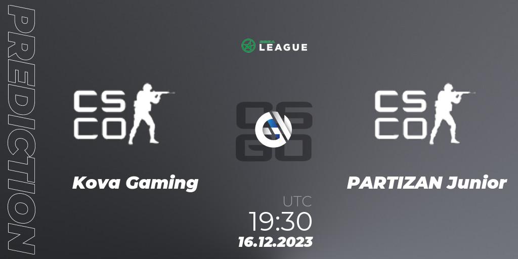 Kova Gaming - PARTIZAN Junior: прогноз. 16.12.2023 at 19:30, Counter-Strike (CS2), ESEA Season 47: Intermediate Division - Europe