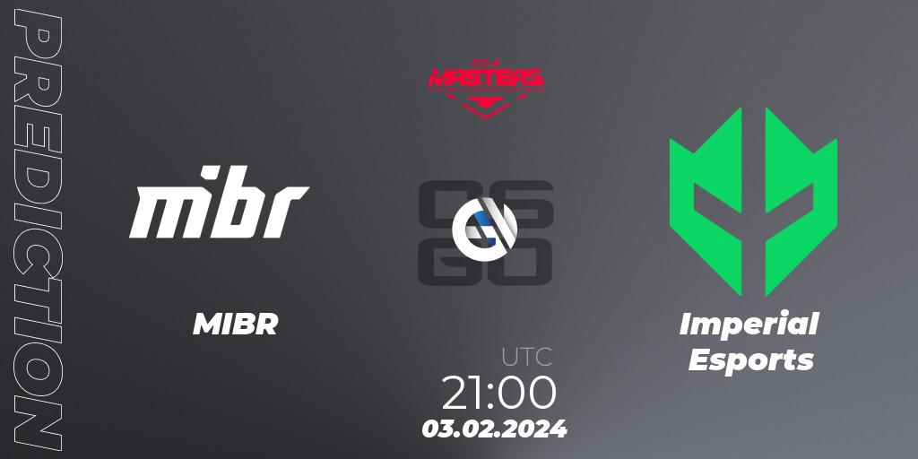 MIBR - Imperial Esports: прогноз. 03.02.2024 at 21:00, Counter-Strike (CS2), ACE South American Masters Spring 2024 - A BLAST Premier Qualifier