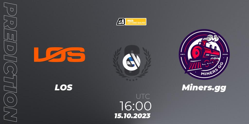 LOS - Miners.gg: прогноз. 15.10.2023 at 16:00, Rainbow Six, Brazil League 2023 - Stage 2 - Last Chance Qualifiers