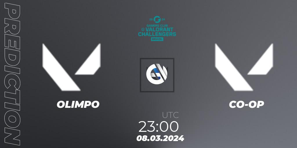 OLIMPO - CO-OP: прогноз. 08.03.2024 at 23:10, VALORANT, VALORANT Challengers Brazil 2024: Split 1