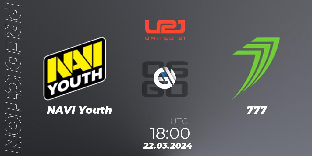 NAVI Youth - 777: прогноз. 22.03.2024 at 18:00, Counter-Strike (CS2), United21 Season 12: Division 2