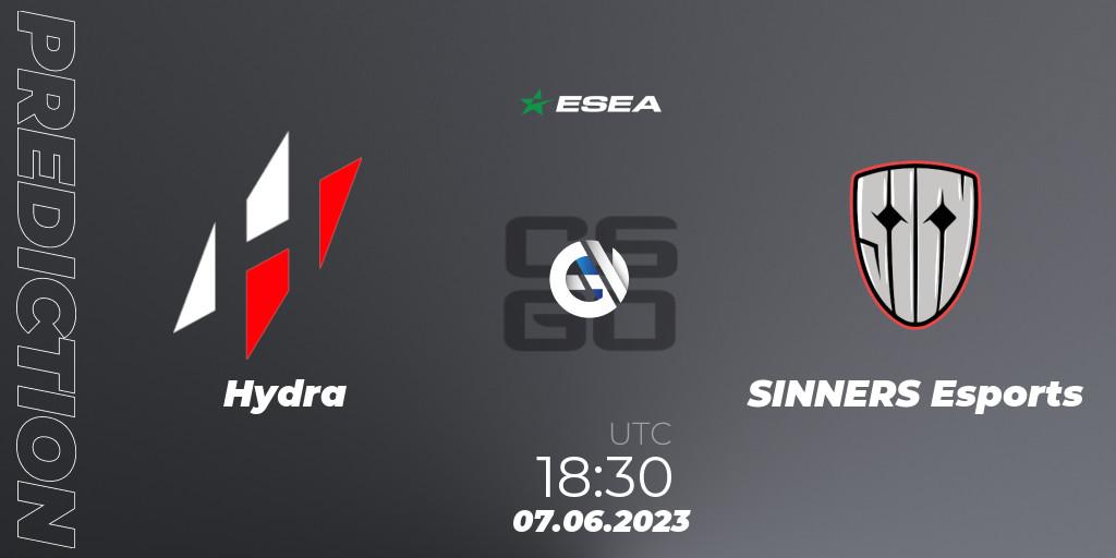 Hydra - SINNERS Esports: прогноз. 07.06.23, CS2 (CS:GO), ESEA Advanced Season 45 Europe