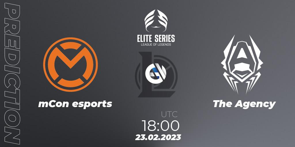 mCon esports - The Agency: прогноз. 23.02.2023 at 18:00, LoL, Elite Series Spring 2023 - Group Stage
