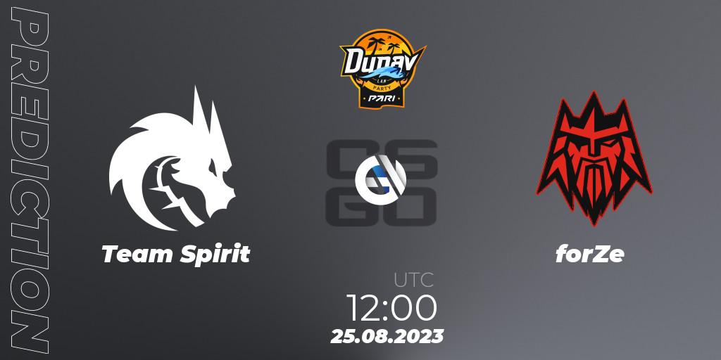 Team Spirit - forZe: прогноз. 25.08.2023 at 12:00, Counter-Strike (CS2), PARI Dunav Party 2023