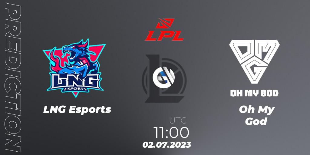 LNG Esports - Oh My God: прогноз. 02.07.2023 at 11:00, LoL, LPL Summer 2023 Regular Season