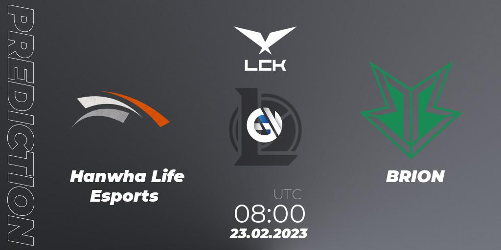 Hanwha Life Esports - BRION: прогноз. 23.02.2023 at 08:00, LoL, LCK Spring 2023 - Group Stage