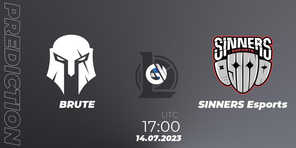 BRUTE - SINNERS Esports: прогноз. 20.06.23, LoL, Hitpoint Masters Summer 2023 - Group Stage