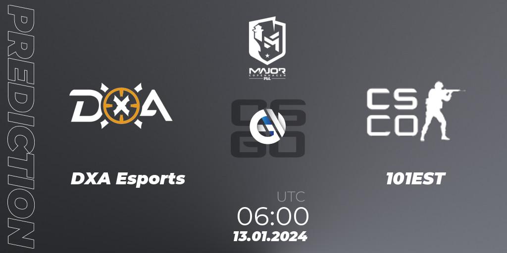 DXA Esports - 101EST: прогноз. 13.01.2024 at 06:00, Counter-Strike (CS2), PGL CS2 Major Copenhagen 2024 Oceania RMR Open Qualifier