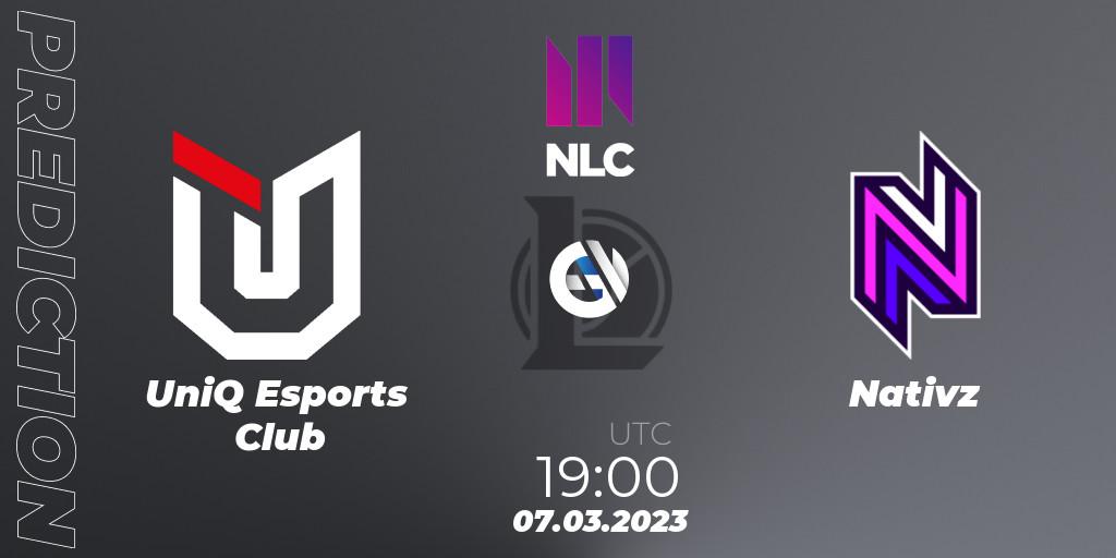 UniQ Esports Club - Nativz: прогноз. 07.03.23, LoL, NLC 1st Division Spring 2023