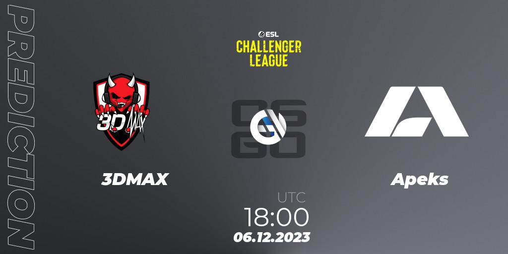 3DMAX - Apeks: прогноз. 06.12.23, CS2 (CS:GO), ESL Challenger League Season 46: Europe
