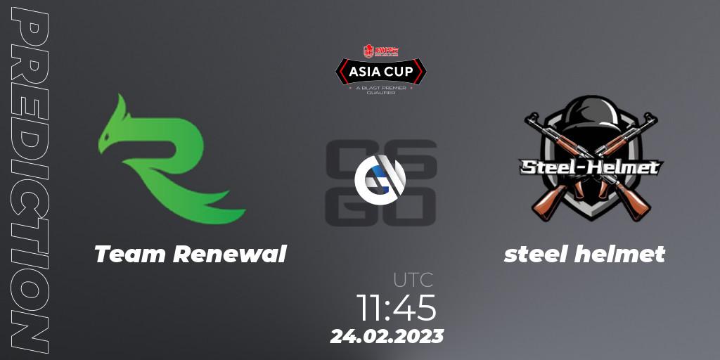 Team Renewal - steel helmet: прогноз. 24.02.2023 at 12:10, Counter-Strike (CS2), 5E Arena Asia Cup Spring 2023 - BLAST Premier Qualifier