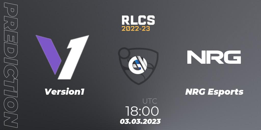 Version1 - NRG Esports: прогноз. 03.03.2023 at 18:00, Rocket League, RLCS 2022-23 - Winter: North America Regional 3 - Winter Invitational