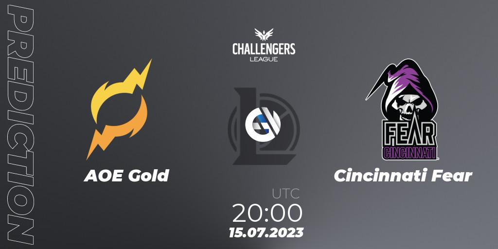 AOE Gold - Cincinnati Fear: прогноз. 15.07.2023 at 20:00, LoL, North American Challengers League 2023 Summer - Group Stage