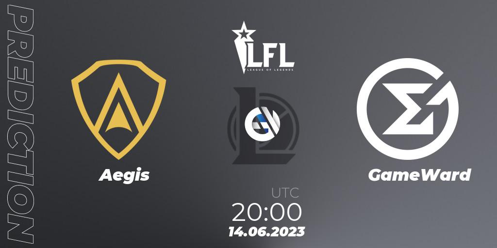 Aegis - GameWard: прогноз. 14.06.2023 at 20:00, LoL, LFL Summer 2023 - Group Stage