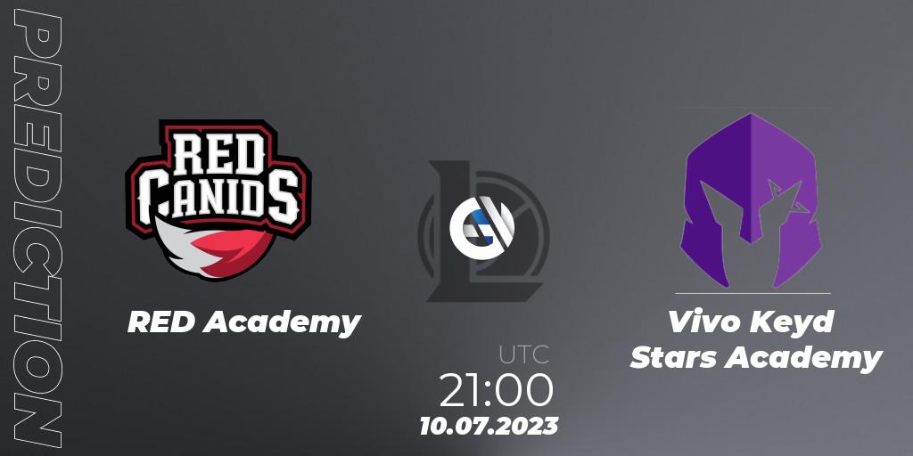 RED Academy - Vivo Keyd Stars Academy: прогноз. 10.07.2023 at 21:00, LoL, CBLOL Academy Split 2 2023 - Group Stage