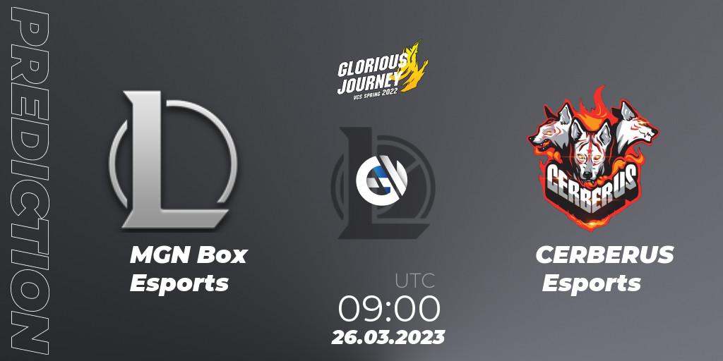 MGN Box Esports - CERBERUS Esports: прогноз. 26.03.23, LoL, VCS Spring 2023 - Group Stage