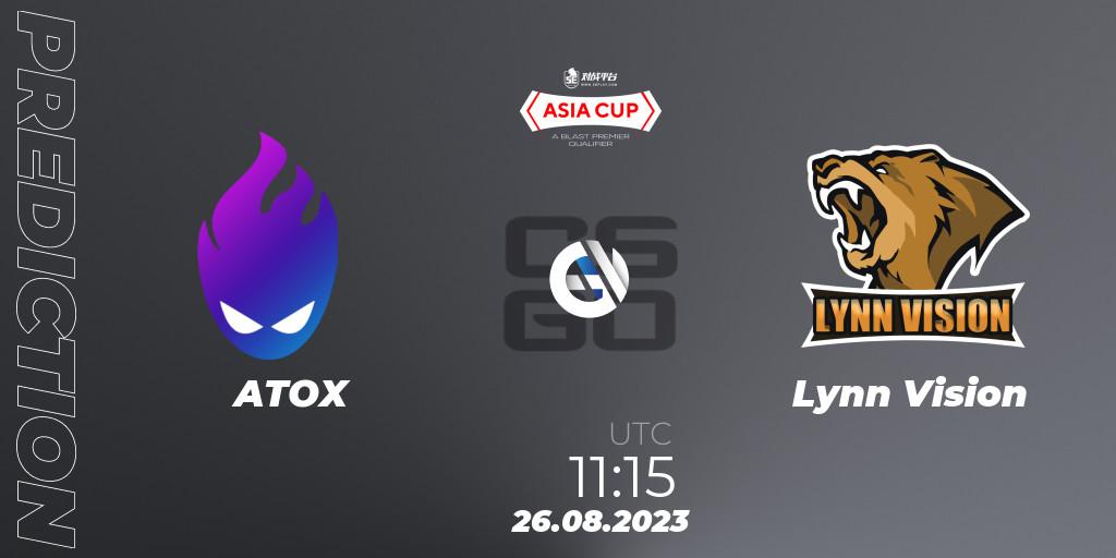 ATOX - Lynn Vision: прогноз. 26.08.2023 at 11:15, Counter-Strike (CS2), 5E Arena Asia Cup Fall 2023