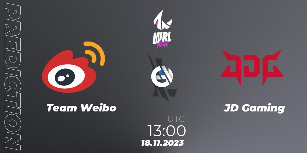 Team Weibo - JD Gaming: прогноз. 18.11.2023 at 13:00, Wild Rift, WRL Asia 2023 - Season 2 - Regular Season