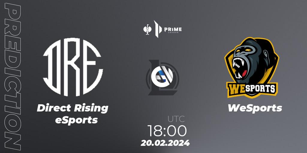 Direct Rising eSports - WeSports: прогноз. 20.02.24, LoL, Prime League 2nd Division