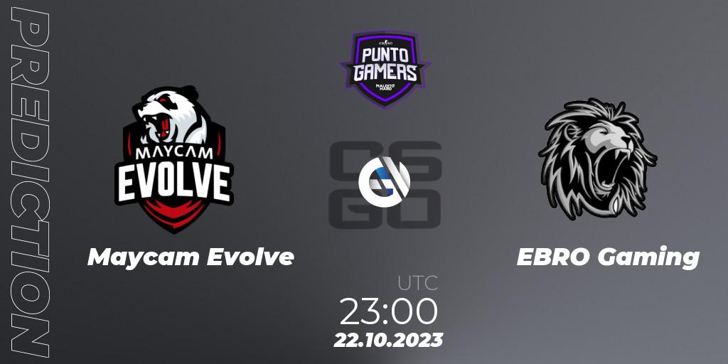 Maycam Evolve - EBRO Gaming: прогноз. 22.10.23, CS2 (CS:GO), Punto Gamers Cup 2023