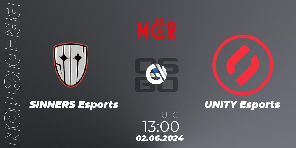 SINNERS Esports - UNITY Esports: прогноз. 02.06.2024 at 13:00, Counter-Strike (CS2), Tipsport Cup Spring 2024