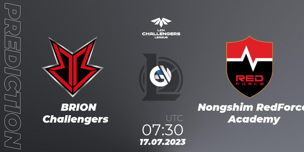 BRION Challengers - Nongshim RedForce Academy: прогноз. 17.07.23, LoL, LCK Challengers League 2023 Summer - Group Stage