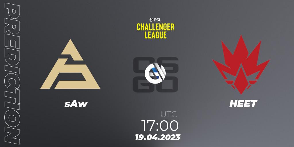 sAw - HEET: прогноз. 19.04.2023 at 17:00, Counter-Strike (CS2), ESL Challenger League Season 45: Europe