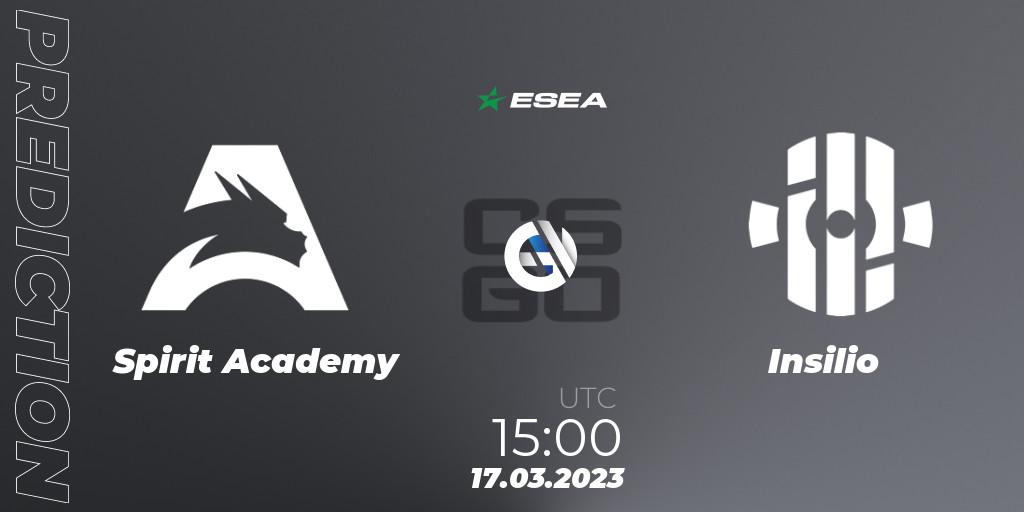 Spirit Academy - Insilio: прогноз. 17.03.2023 at 15:00, Counter-Strike (CS2), ESEA Season 44: Advanced Division - Europe