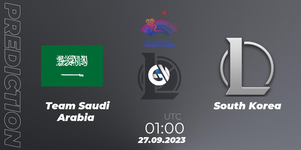 Team Saudi Arabia - Korea Team: прогноз. 27.09.2023 at 01:00, LoL, 2022 Asian Games