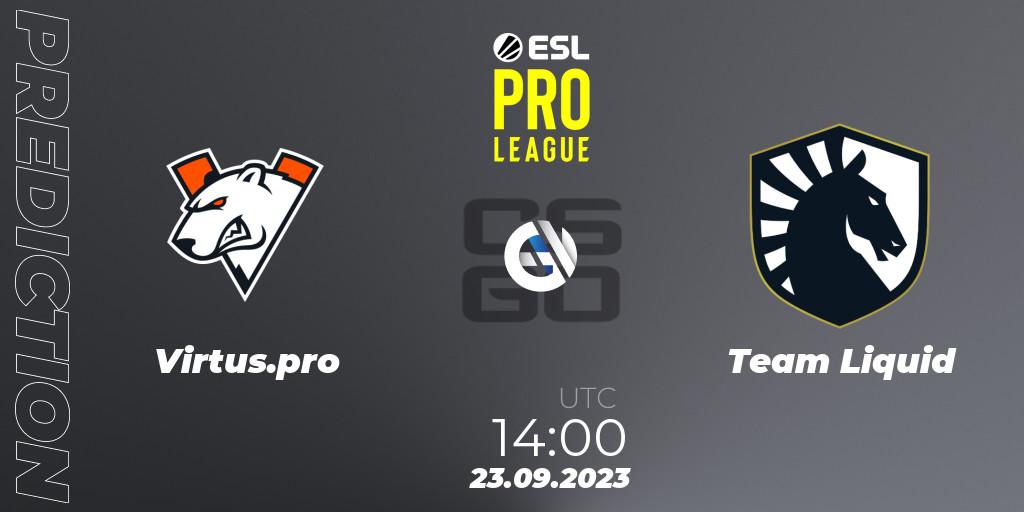 Virtus.pro - Team Liquid: прогноз. 23.09.2023 at 15:10, Counter-Strike (CS2), ESL Pro League Season 18
