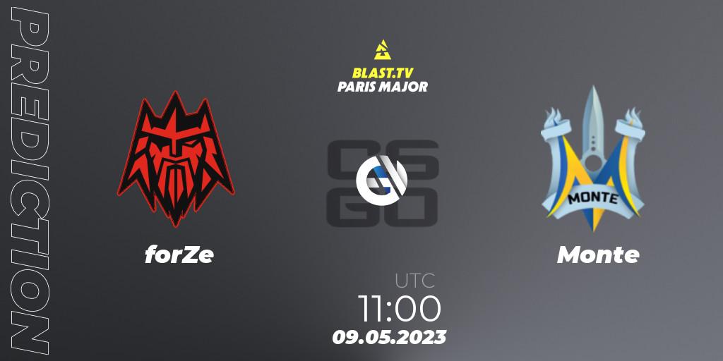 forZe - Monte: прогноз. 09.05.2023 at 10:40, Counter-Strike (CS2), BLAST Paris Major 2023 Challengers Stage