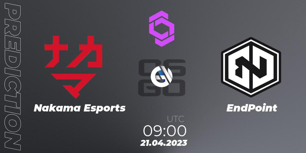 Nakama Esports - EndPoint: прогноз. 21.04.2023 at 09:00, Counter-Strike (CS2), CCT West Europe Series #3