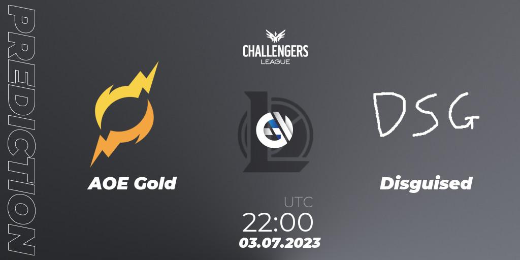 AOE Gold - Disguised: прогноз. 03.07.2023 at 22:00, LoL, North American Challengers League 2023 Summer - Group Stage