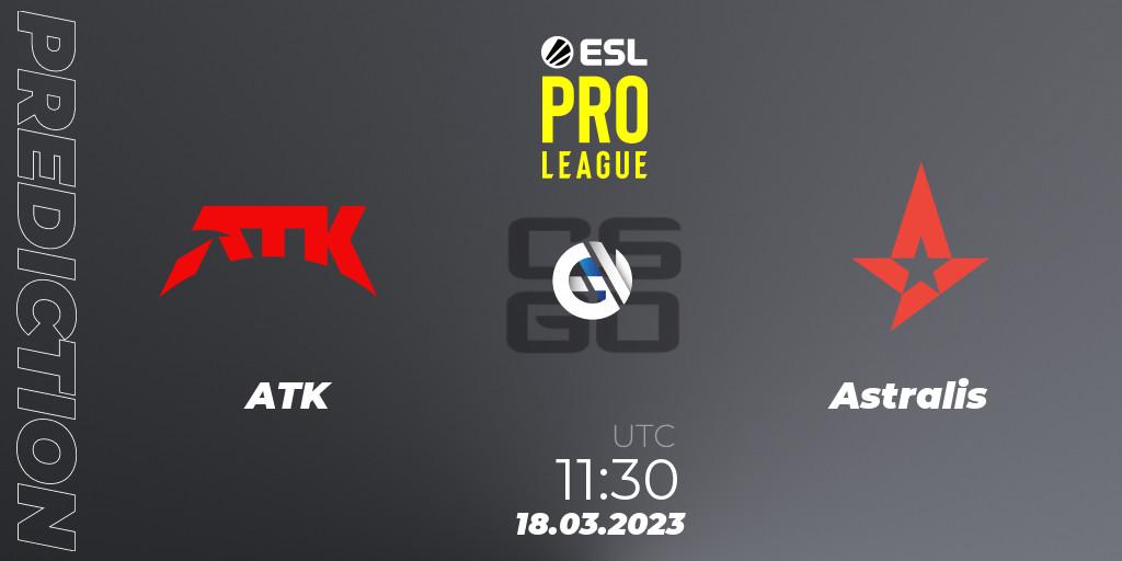 ATK - Astralis: прогноз. 18.03.23, CS2 (CS:GO), ESL Pro League Season 17