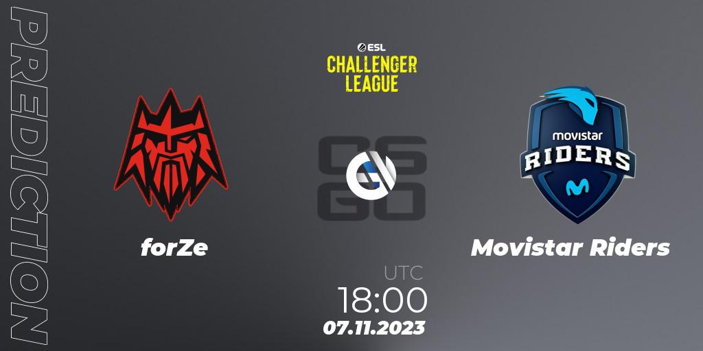 forZe - Movistar Riders: прогноз. 07.11.23, CS2 (CS:GO), ESL Challenger League Season 46: Europe