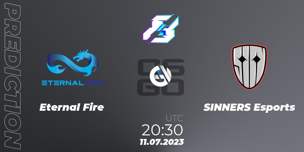 Eternal Fire - SINNERS Esports: прогноз. 11.07.2023 at 20:30, Counter-Strike (CS2), Gamers8 2023 Europe Open Qualifier 2