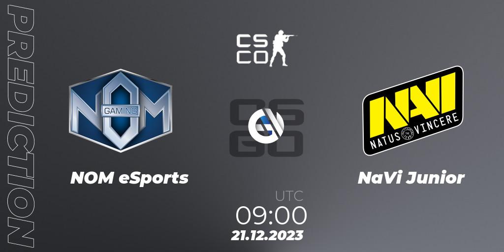 NOM eSports - NaVi Junior: прогноз. 21.12.2023 at 09:00, Counter-Strike (CS2), European Pro League Season 13: Division 2