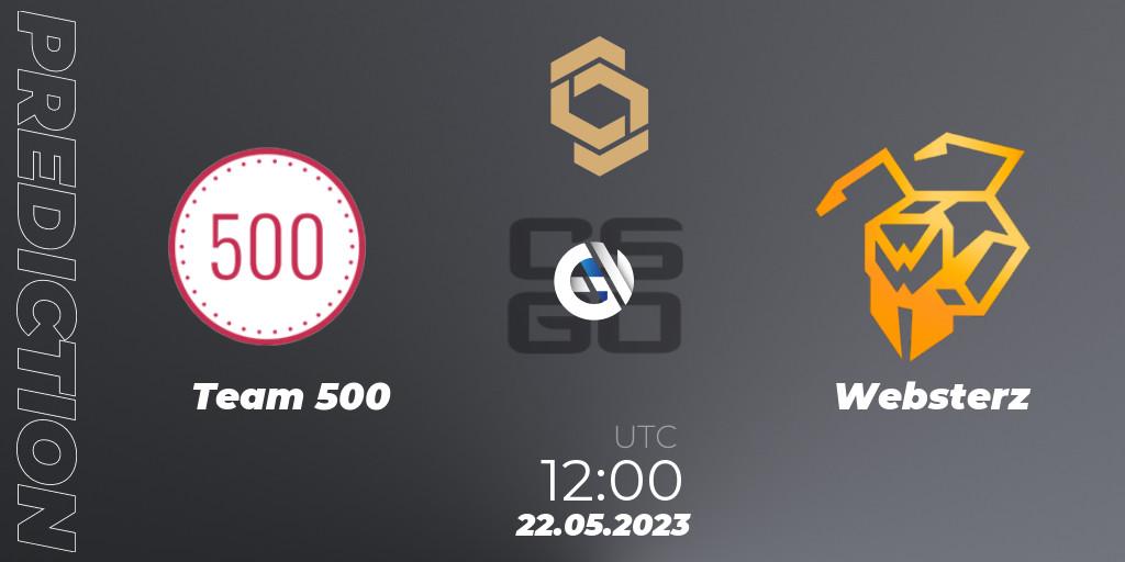Team 500 - Websterz: прогноз. 22.05.2023 at 13:15, Counter-Strike (CS2), CCT South Europe Series #4