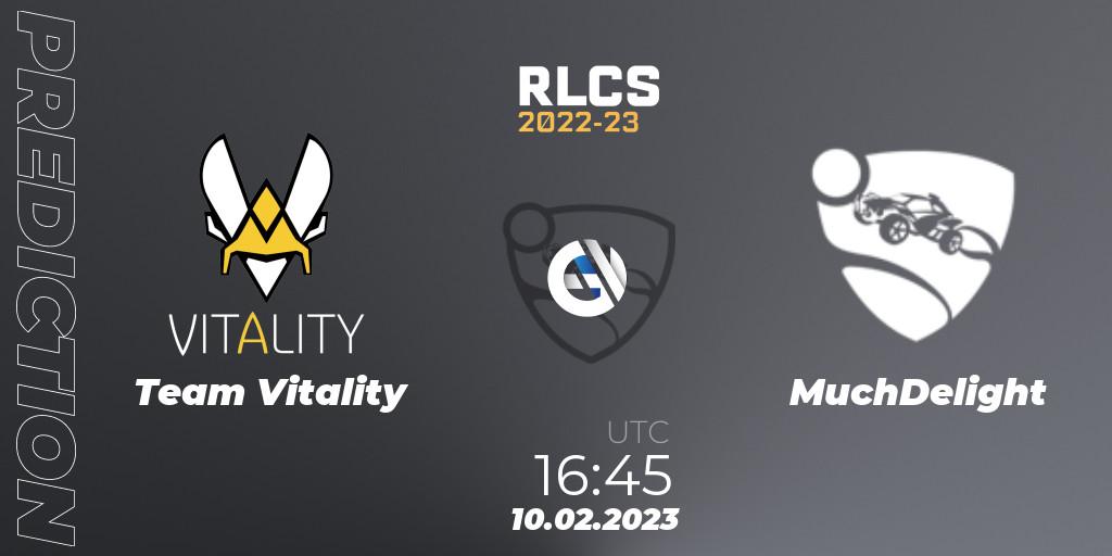 Team Vitality - MuchDelight: прогноз. 10.02.2023 at 16:45, Rocket League, RLCS 2022-23 - Winter: Europe Regional 2 - Winter Cup