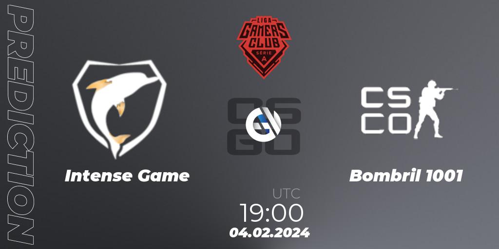 Intense Game - Bombril 1001: прогноз. 04.02.2024 at 19:00, Counter-Strike (CS2), Gamers Club Liga Série A: January 2024
