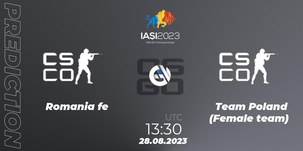 Romania fe - Team Poland (Female team): прогноз. 28.08.2023 at 14:40, Counter-Strike (CS2), IESF Female World Esports Championship 2023