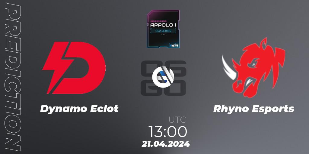 Dynamo Eclot - Rhyno Esports: прогноз. 21.04.24, CS2 (CS:GO), Appolo1 Series: Phase 1