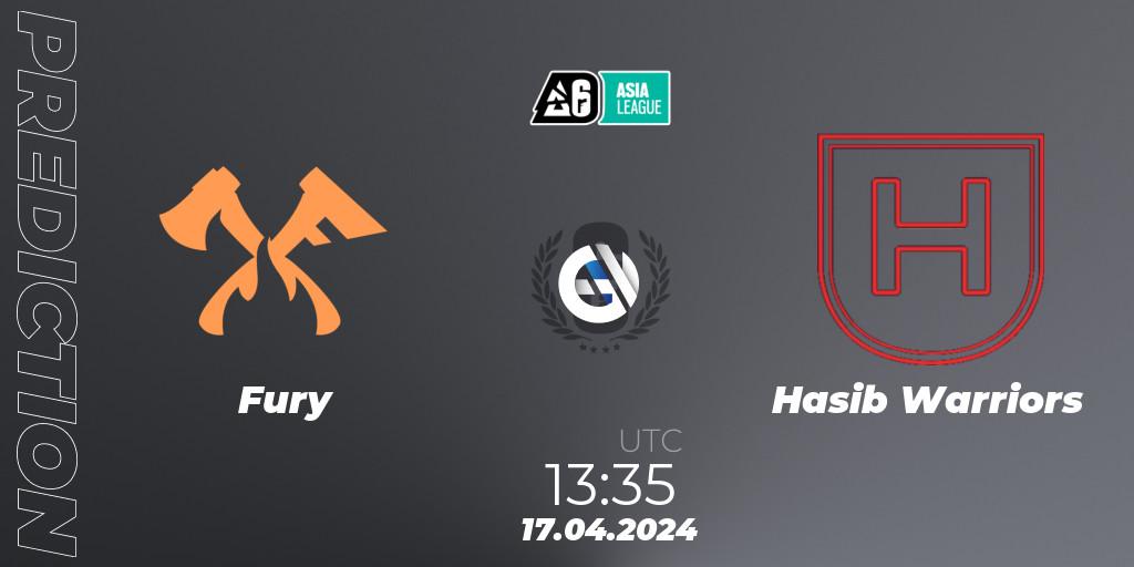 Fury - Hasib Warriors: прогноз. 17.04.2024 at 14:45, Rainbow Six, Asia League 2024 - Stage 1